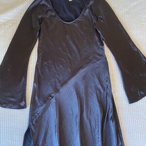 Black satin dress Never Used Size L